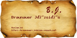 Braunauer Józsiás névjegykártya
